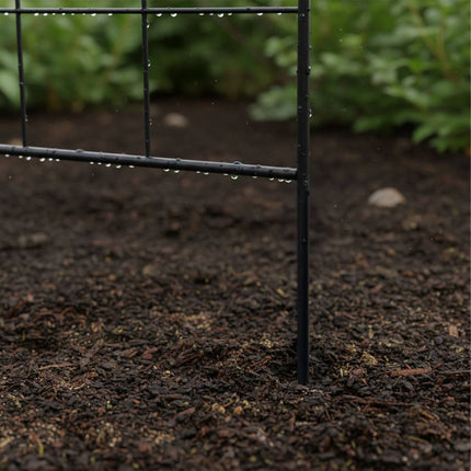 Metal Garden Trellis Set of 2 for Climbing Plants, 193 x 58 cm, Black