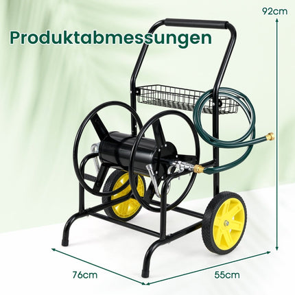 Metāla šļūteņu ratiņi - 70 m ietilpība, 20 mm šļūtene, melni