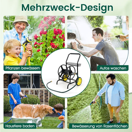 Metāla šļūteņu ratiņi - 70 m ietilpība, 20 mm šļūtene, melni
