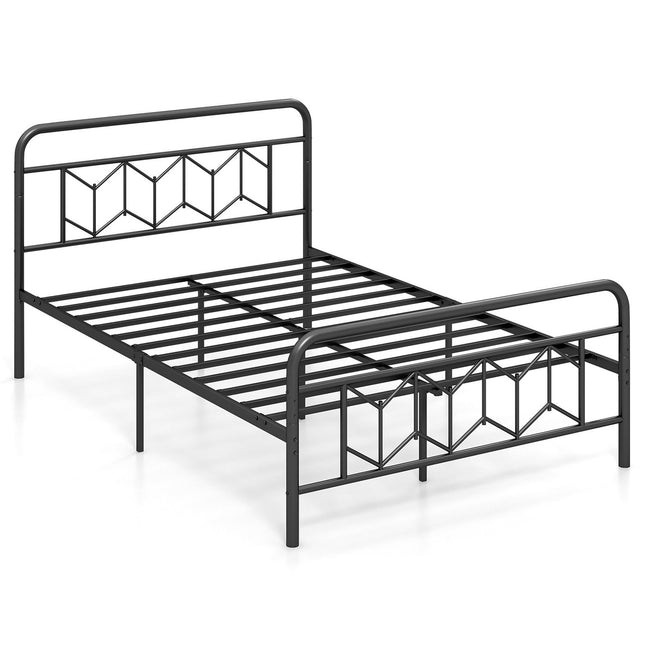 Metāla platformas gultas rāmis 200 x 140 cm matracim, melns