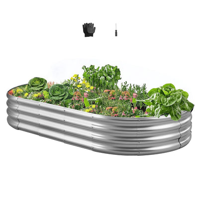 Metal Raised Garden Bed, 6x3x1 ft, Galvanized Open-Bottom