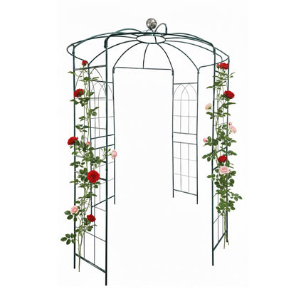 Metāla Rose Arbor paviljons - brīvi stāvošs kupola rāmis