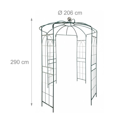 Metāla Rose Arbor paviljons - brīvi stāvošs kupola rāmis