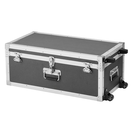 Metal Storage Trunks Set of 2 With Locks and Casters