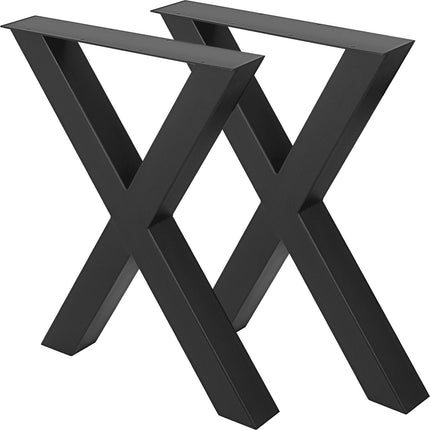 Metal Table Legs, 15.7-Inch, Set of 2, X-Frame, Black
