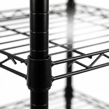 Metal Wire Shelving Unit with 5 Tiers and Levelling Feet, Black, 160 cm
