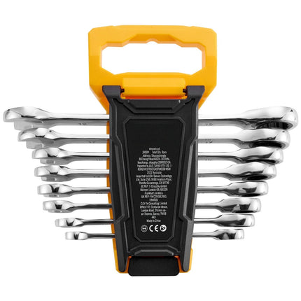 Metric Ratcheting Combination Wrench Set, 8-Piece 8-19mm
