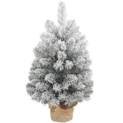 Mini mākslīgā Ziemassvētku eglīte 60 cm ar sniegu, čiekuriem