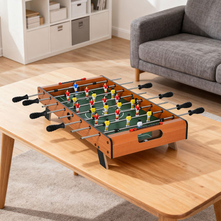 Mini galda futbola galds ar nerūsējošā tērauda stieņiem, 84,5x40x61,2 cm, melns