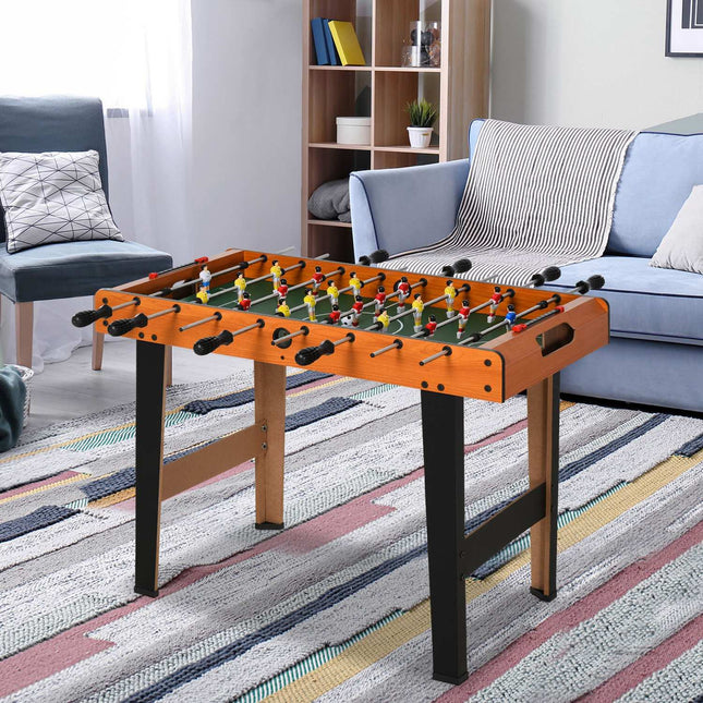 Mini galda futbola galds ar nerūsējošā tērauda stieņiem, 84,5x40x61,2 cm, melns