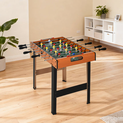 Mini galda futbola galds ar nerūsējošā tērauda stieņiem, 84,5x40x61,2 cm, melns