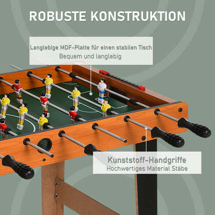 Mini galda futbola galds ar nerūsējošā tērauda stieņiem, 84,5x40x61,2 cm, melns
