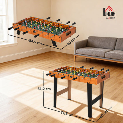 Mini galda futbola galds ar nerūsējošā tērauda stieņiem, 84,5x40x61,2 cm, melns
