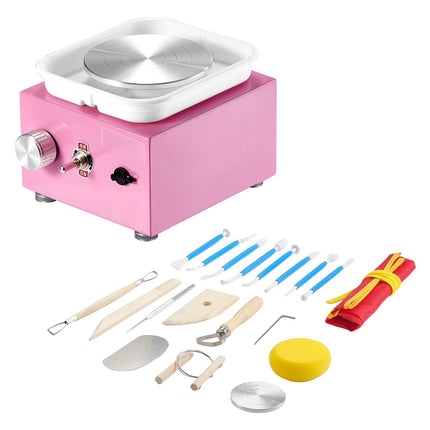 Mini Pottery Wheel, 0-320 RPM, Detachable Basin, 18 Tools