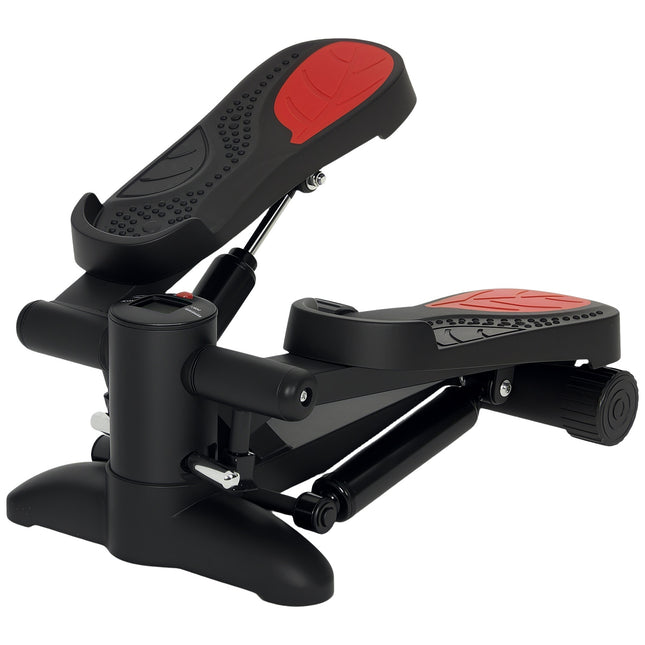 Mini stepper mājas stepper mājas trenerim ar LCD displeju, fitnesa stepper līdz 100 kg kāju treniņiem, mājas biroja fitnesa vingrinājumi, melni