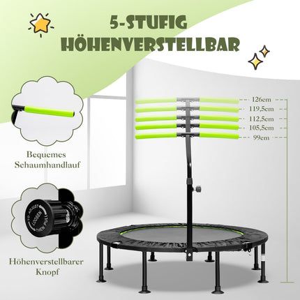 Mini batuts ar regulējamu rokturi, salokāms, 110 cm