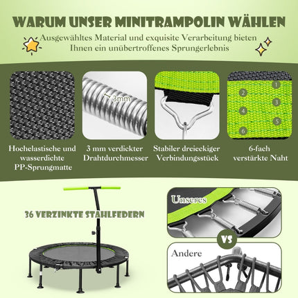 Mini batuts ar regulējamu rokturi, salokāms, 110 cm