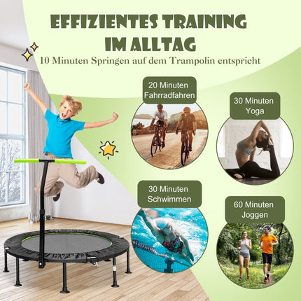 Mini batuts ar regulējamu rokturi, salokāms, 110 cm