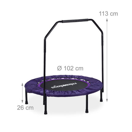 Mini batuts ar drošības stieni, 102 cm diametrs