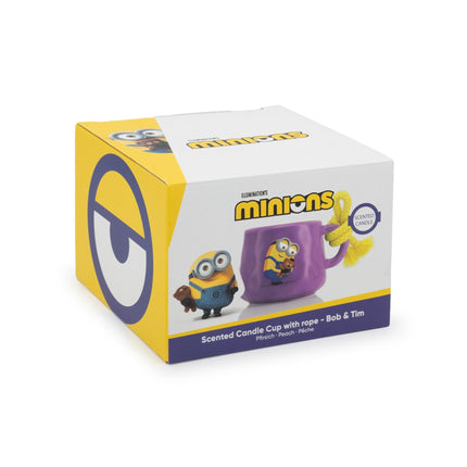 Aromātiskā svece "Minions" keramikas krūzē, augļu un ziedu aromāts