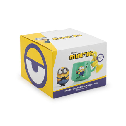 Aromātiskā svece "Minions" keramikas krūzē - augļu un ziedu aromāts