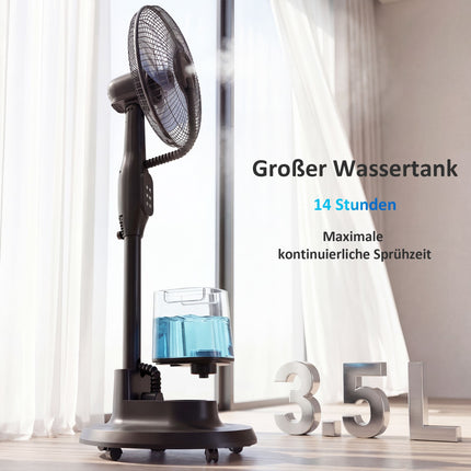 Miglošanas pjedestāla ventilators, 70 svārstības, 3 ātrumi, 3,5 l tvertne