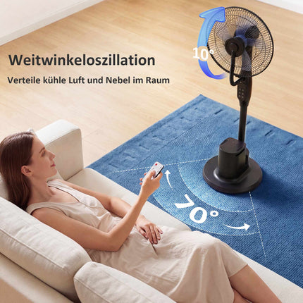 Miglošanas pjedestāla ventilators, 70 svārstības, 3 ātrumi, 3,5 l tvertne