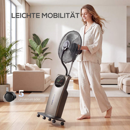 Smidzinošs pjedestāla ventilators ar tālvadības pulti, 3 ātrumi, 3,1 l tvertne