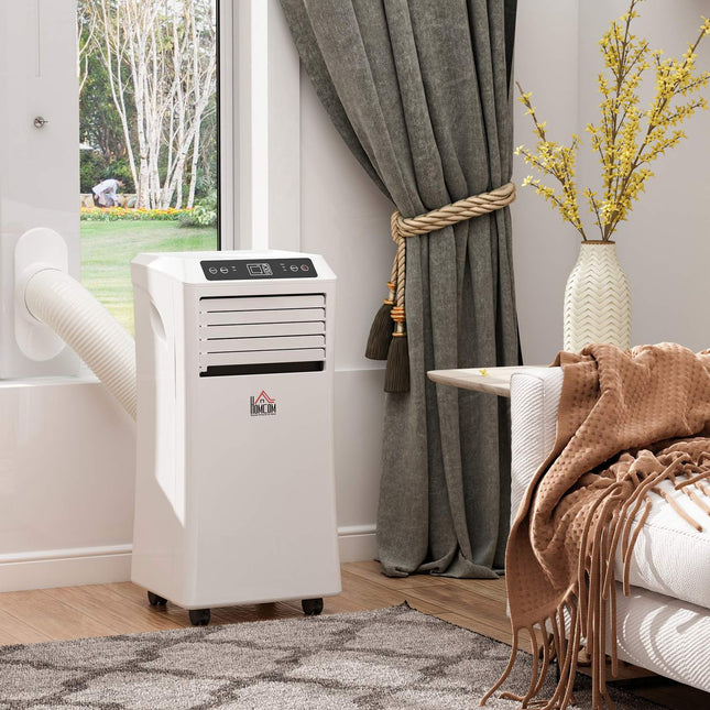 Mobilais gaisa kondicionieris 2,6 kW 3-in-1 gaisa kondicionieris dzesēšanai, mitruma atdalīšanai un ventilācijai 12-18㎡ 24 stundu taimeris ar tālvadības pulti, 2 ātruma līmeņi