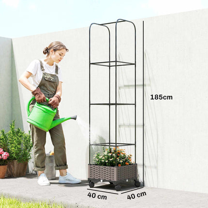 Mobila puķu kaste ar režģi, 185 cm, 24 l tilpums