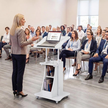 Mobilais stāvgalds ar riteņiem, noliecama virsma, 72-112 cm