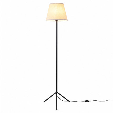 Moderna stāvlampa ar auduma abažūru un statīva pamatni