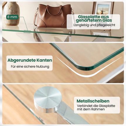 Moderns stikla konsoles galdiņš - rūdīts stikls un metāls
