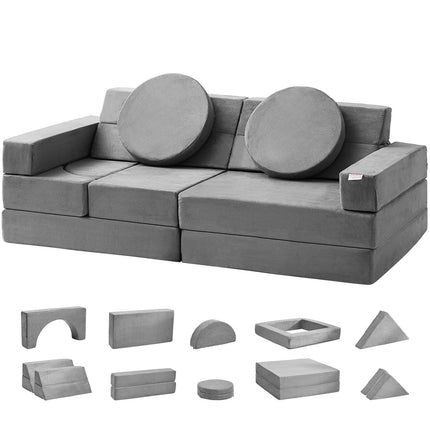 Modular Kids Play Couch, 15-Piece Foam Sofa Set