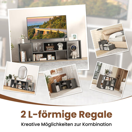 Modulārs TV statīvs 60 collu ekrāniem, pelēks, 2 daļu komplekts