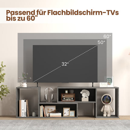 Modulārs TV statīvs 60 collu ekrāniem, pelēks, 2 daļu komplekts