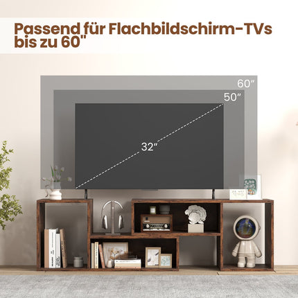 Modulārs TV statīvs ar L-veida plauktiem 60 collu televizoriem