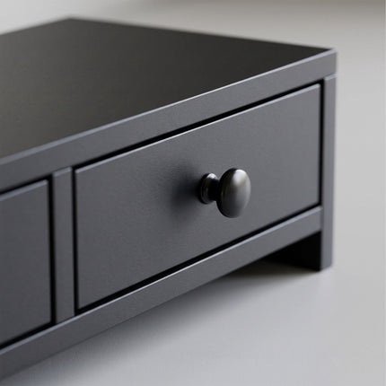 Monitora pacēlājs ar 2 atvilktnēm, melns MDF, 47 cm
