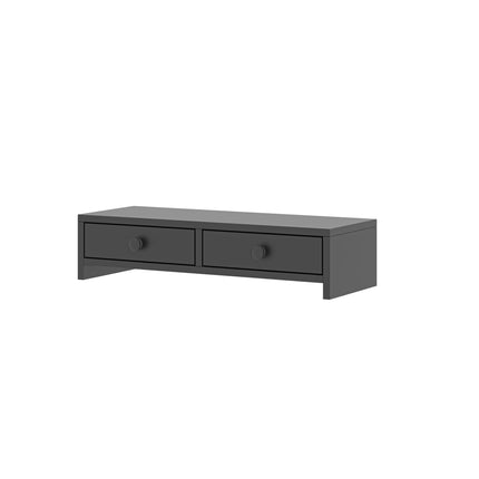 Monitora pacēlājs ar 2 atvilktnēm, melns MDF, 47 cm