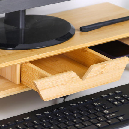 Monitora pacēlājs ar atvilktni - bambuss, ergonomisks dizains