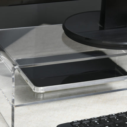 Acrylic monitor stand with storage for 24" screen, PC, laptop