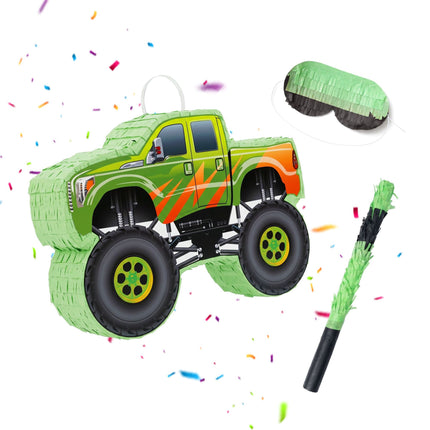 Monster Truck Pinjatas komplekts - iekļauts nūja un aizsietā galviņa