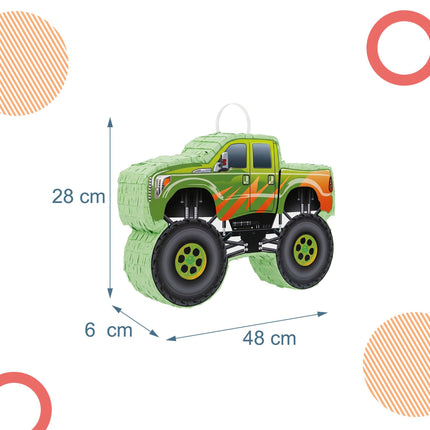 Monster Truck Pinjatas komplekts - iekļauts nūja un aizsietā galviņa