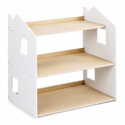 Montessori bērnu grāmatu plaukts, mājas formas plaukts, MDF