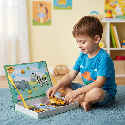 Montessori magnētiskā puzle - Āfrikas dzīvnieki, 47 gabali