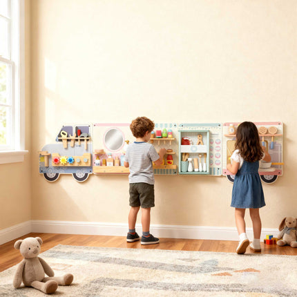 Montessori Truck sienas aktivitāšu dēlis, 163,8 cm, vecums 3+