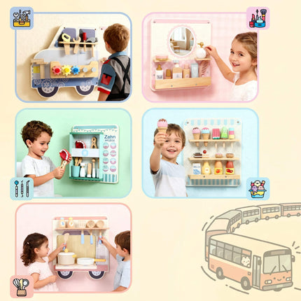 Montessori Truck sienas aktivitāšu dēlis, 163,8 cm, vecums 3+