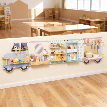 Montessori Truck sienas aktivitāšu dēlis, 163,8 cm, vecums 3+