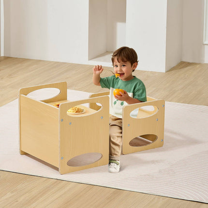 Montessori Weaning Table and Chair Set, Adjustable Wood