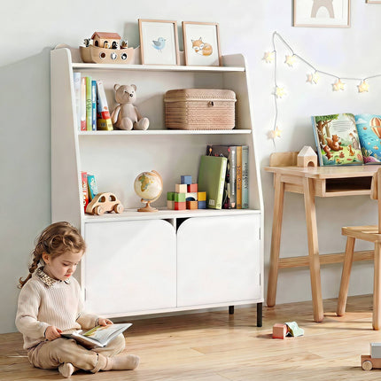 Montessori koka bērnu plaukts, balts, 3 nodalījumi